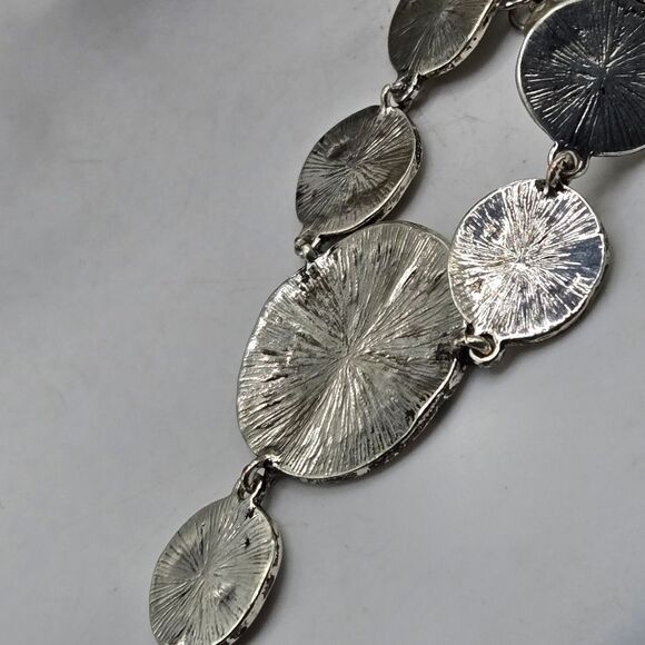 "5/$25" Silvertone Sand Dollar Disc Y Drop Adjustable Necklace - Picture 5 of 8